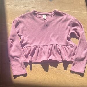Charming Pink Ruffle Kids Sweater